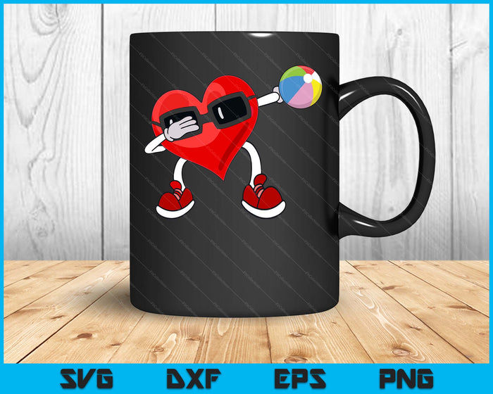 Beach Ball Valentines Day Dabbing Heart Kids Boys SVG PNG Digital Printable Files