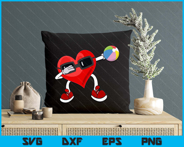 Beach Ball Valentines Day Dabbing Heart Kids Boys SVG PNG Digital Printable Files