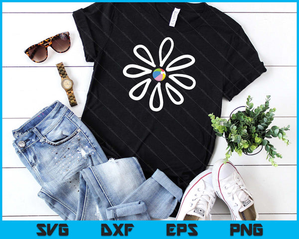 Beach Ball shirts Flower Daisy Beach Ball center SVG PNG Digital Cutting File