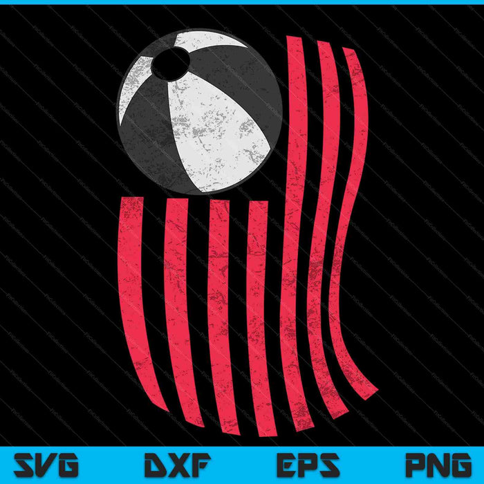 Beachball USA Amerikaanse vlag Vintage 4 juli SVG PNG digitale snijbestanden