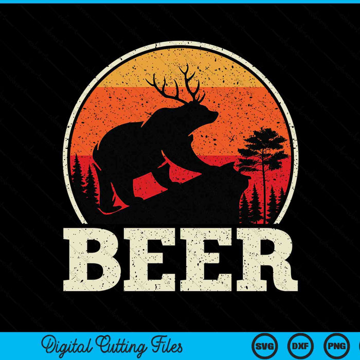 Bear deer beer retro vintage St. Patrick's Day SVG cut file