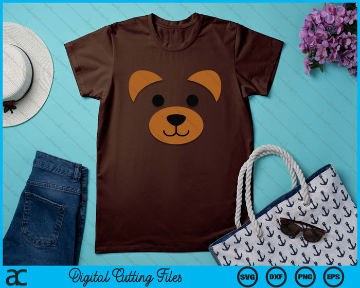 Bear Face Halloween Costume Brown Animal Bear SVG PNG Digital Printable Files
