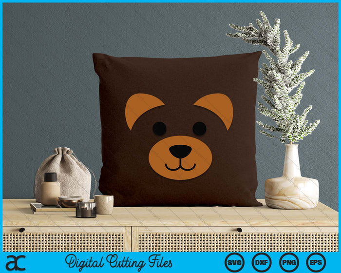 Bear Face Halloween Costume Brown Animal Bear SVG PNG Digital Printable Files