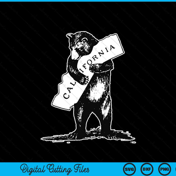 Bear hug I love California retro vintage SVG cut file