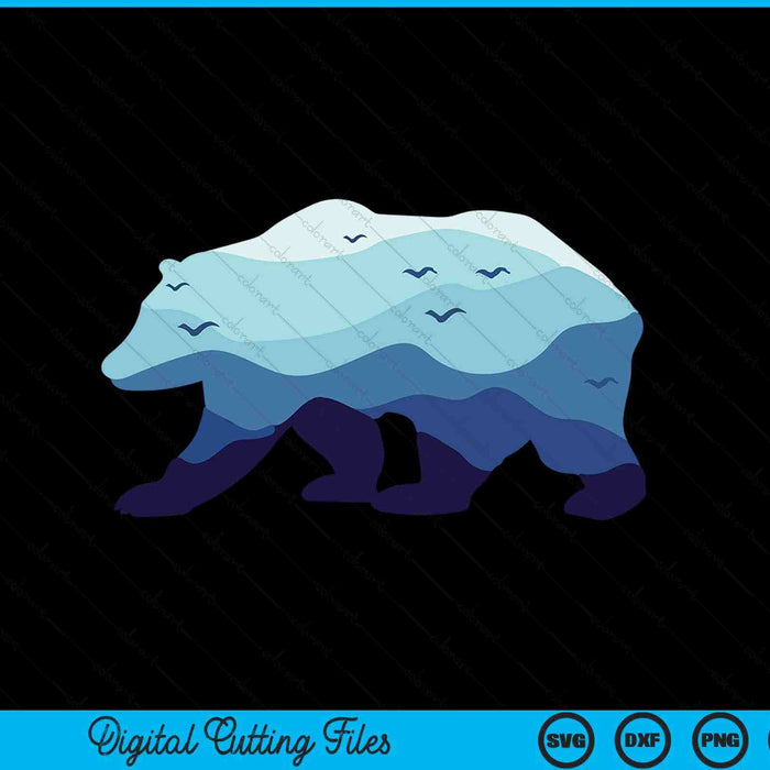Bear nature mountains grizzly hiking camping outdoor SVG cut file