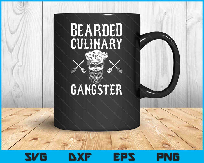Bearded Culinary Gangster Vintage Cooking Guru SVG PNG Digital Cutting Files
