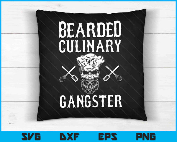 Bearded Culinary Gangster Vintage Cooking Guru SVG PNG Digital Cutting Files