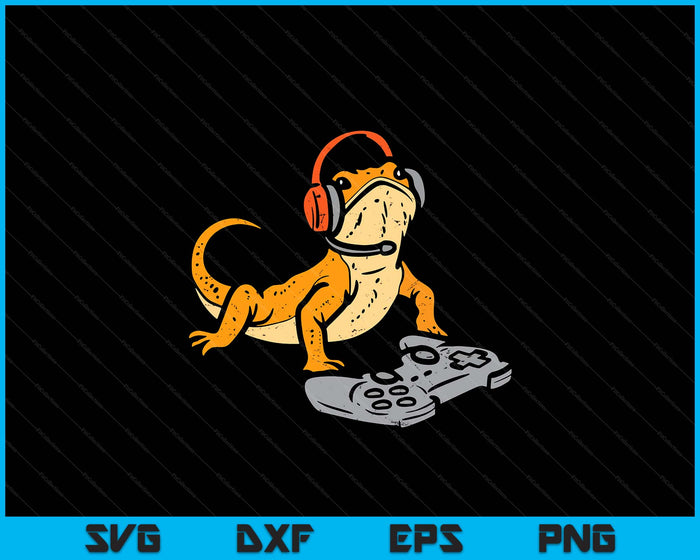 Bearded Dragon Video Gaming Funny Gamer Animal SVG PNG Digital Printable Files