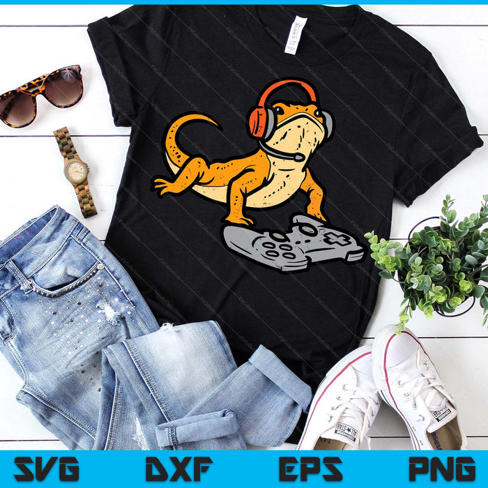 Bearded Dragon Video Gaming Funny Gamer Animal SVG PNG Digital Printable Files