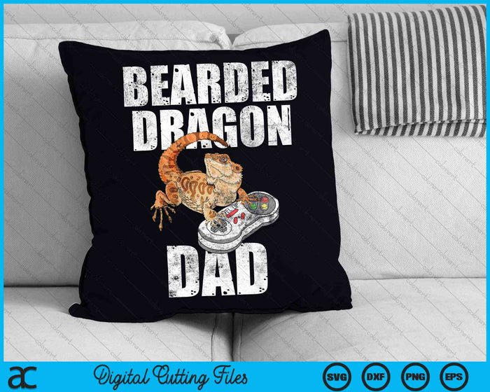 Bearded dragon Dad Video Game Reptiles Pagona Gamers SVG PNG Digital Cutting Files