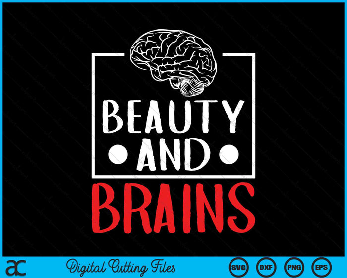 Schoonheid en hersenen menselijke anatomie wetenschap SVG PNG digitale afdrukbare bestanden