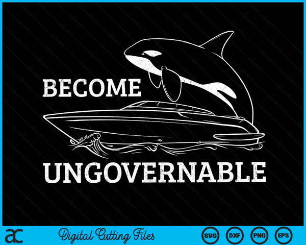 Word onbeheersbaar scheepswrak Orca Whale SVG PNG snijden afdrukbare bestanden
