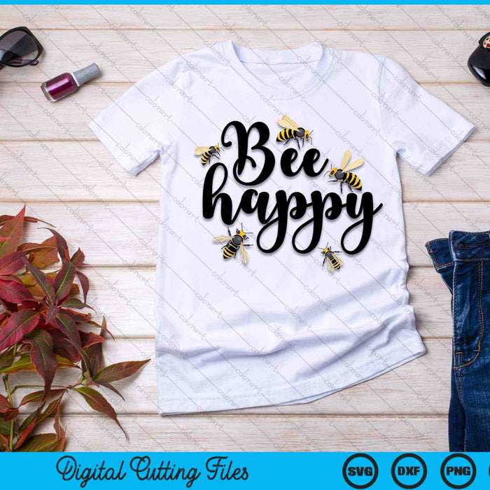 Bee Happy Beekeeper Honey Beekeeping SVG PNG Digitale Schneidedateien