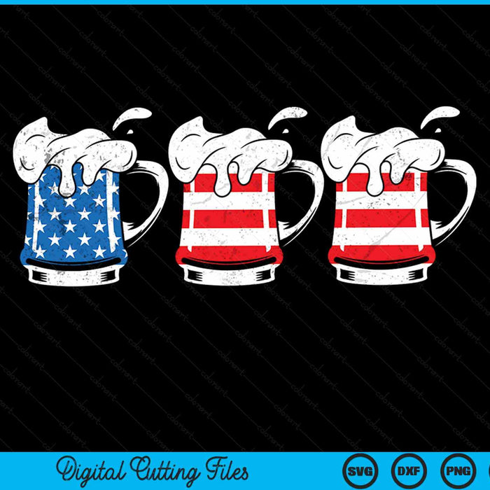 Beer American flag 4th of July merica drinking USA SVG cut file