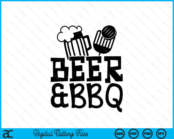 Beer and barbeque BBQ SVG cut file