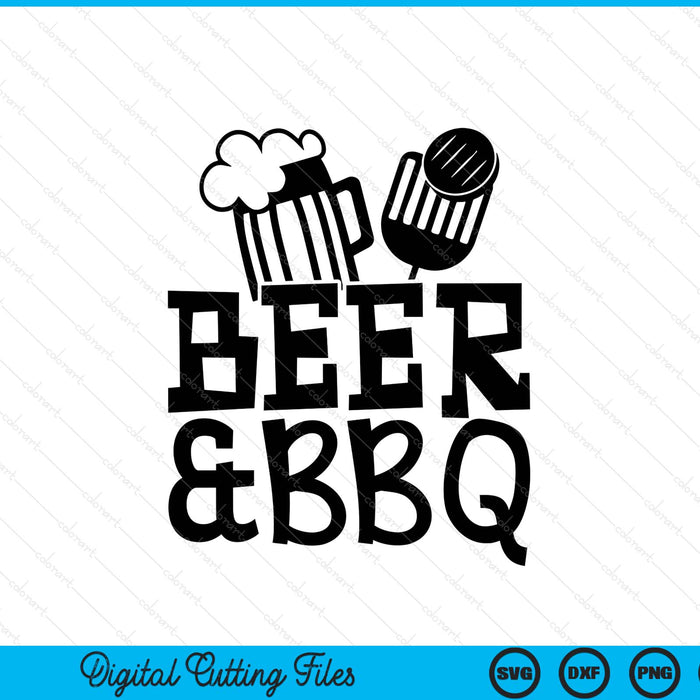 Beer and barbeque BBQ SVG cut file