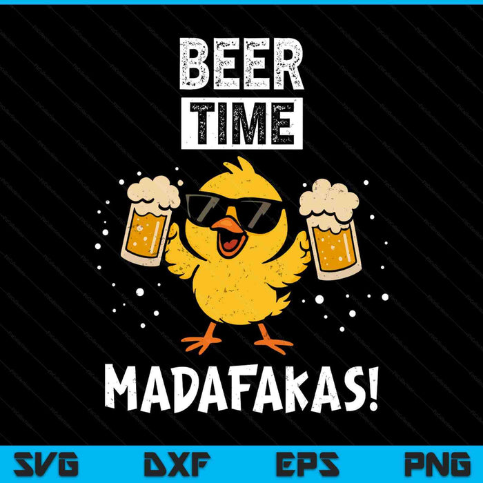 Beer time madafakas meme duck with chicken SVG cut file