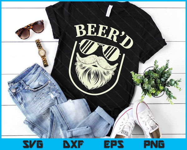 Beer'd Beard Beer Hops Craft Beer Drinker SVG PNG Digital Printable Files