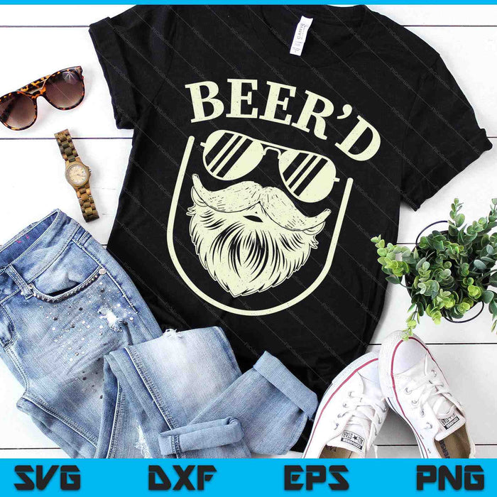 Beer'd Beard Beer Hops Craft Beer Drinker SVG PNG Digital Printable Files