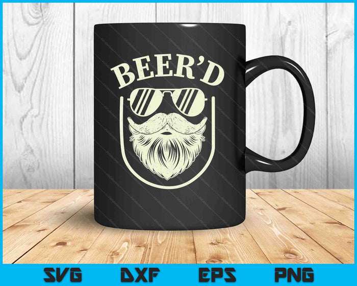 Beer'd Beard Beer Hops Craft Beer Drinker SVG PNG Digital Printable Files