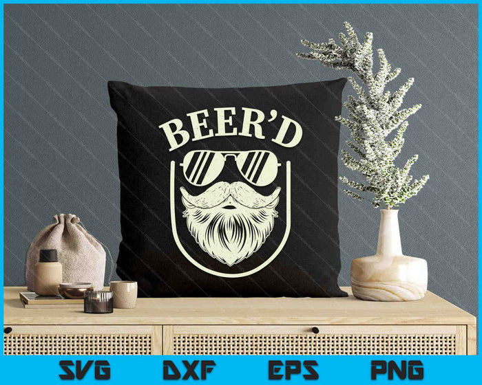 Beer'd Beard Beer Hops Craft Beer Drinker SVG PNG Digital Printable Files