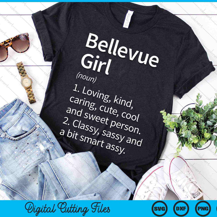 Bellevue Girl WA Washington City Home Roots SVG PNG Archivos de corte digital