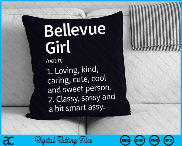 Bellevue Girl WA Washington City Home Roots SVG PNG digitale snijbestanden