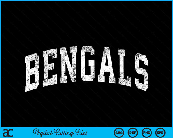 Bengals mascot vintage athletic sports name SVG cut file
