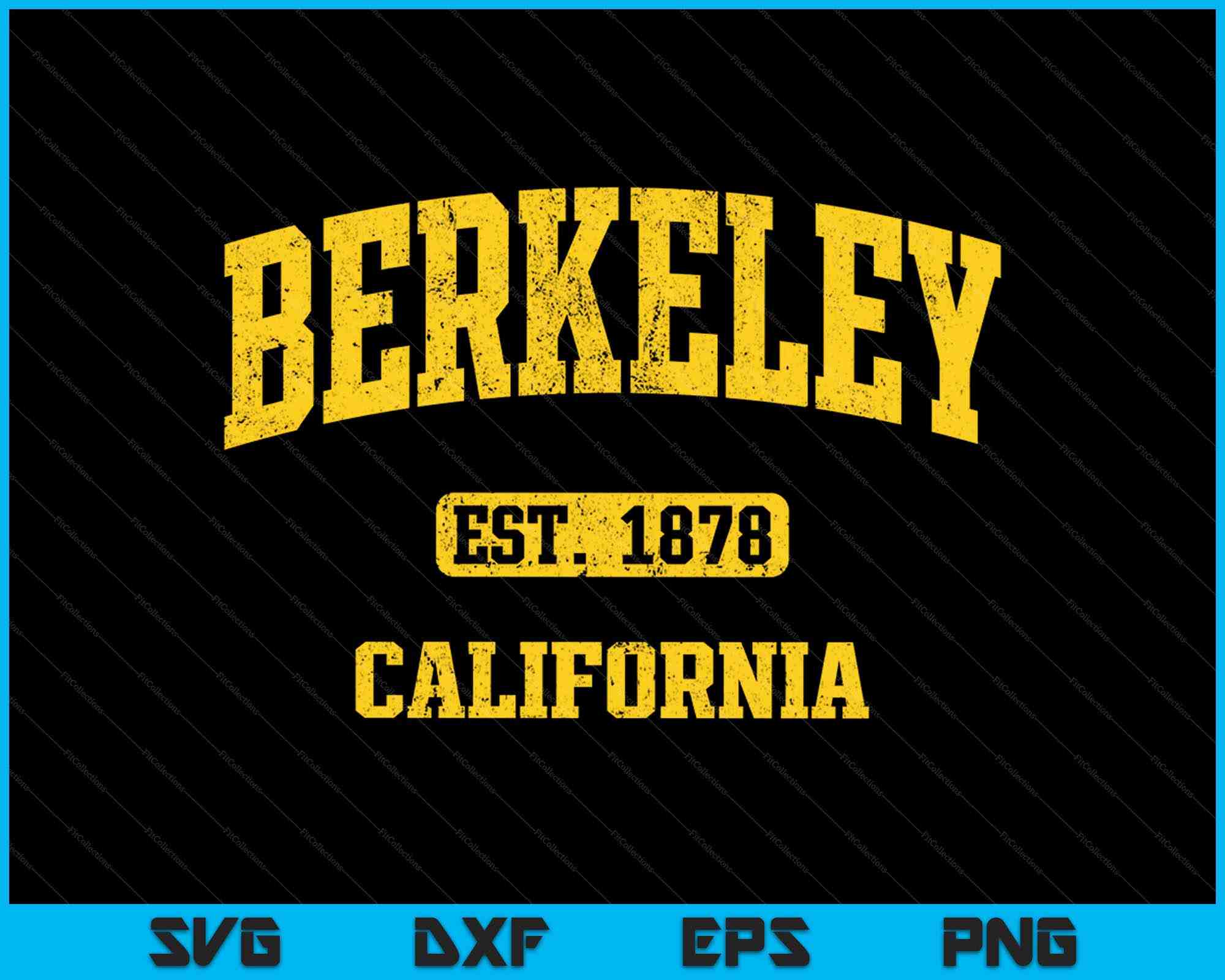 Berkeley California CA Vintage State Athletic Style SVG PNG Files ...