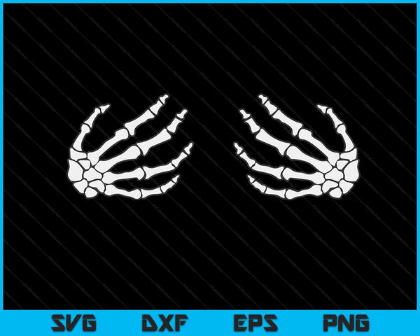 Two skeleton hands on the chest, creepy adult Halloween SVG