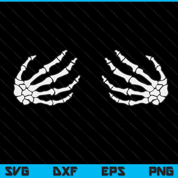 Two skeleton hands on the chest, creepy adult Halloween SVG