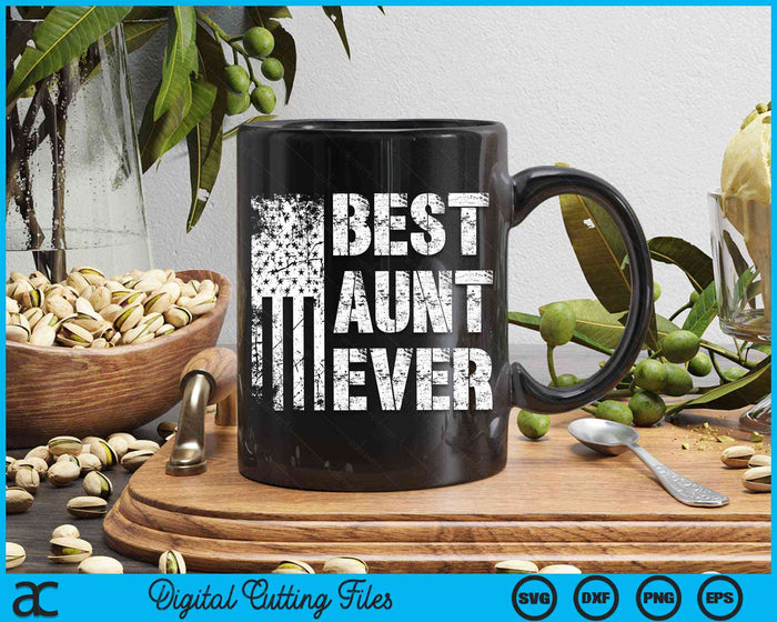 Best Aunt Ever American Flag Vintage Mother's Day SVG PNG Digital Cutting File