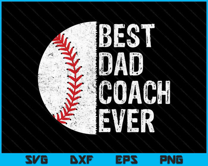 Beste papa coach ooit grappige honkbal sportliefhebbers SVG PNG snijden afdrukbare bestanden