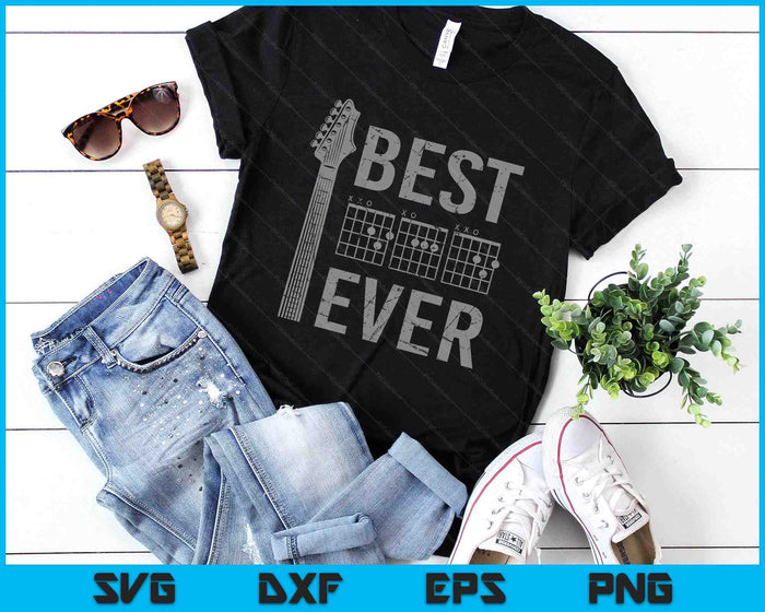 Best Dad Ever Chord Guitar Guitarist Father's Day Musician SVG PNG Digital Printable Files
