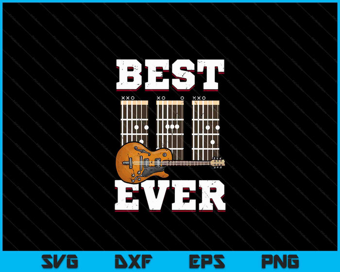 Best Dad Ever Guitarist Fathers Day Guitar Player Dad Guitar SVG PNG Digital Cutting Files