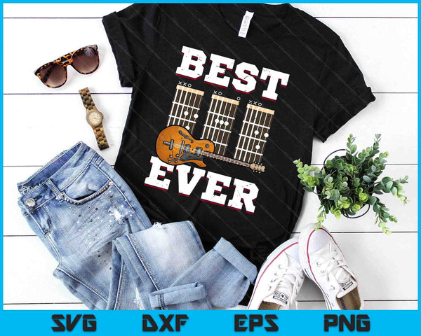 Best Dad Ever Guitarist Fathers Day Guitar Player Dad Guitar SVG PNG Digital Cutting Files