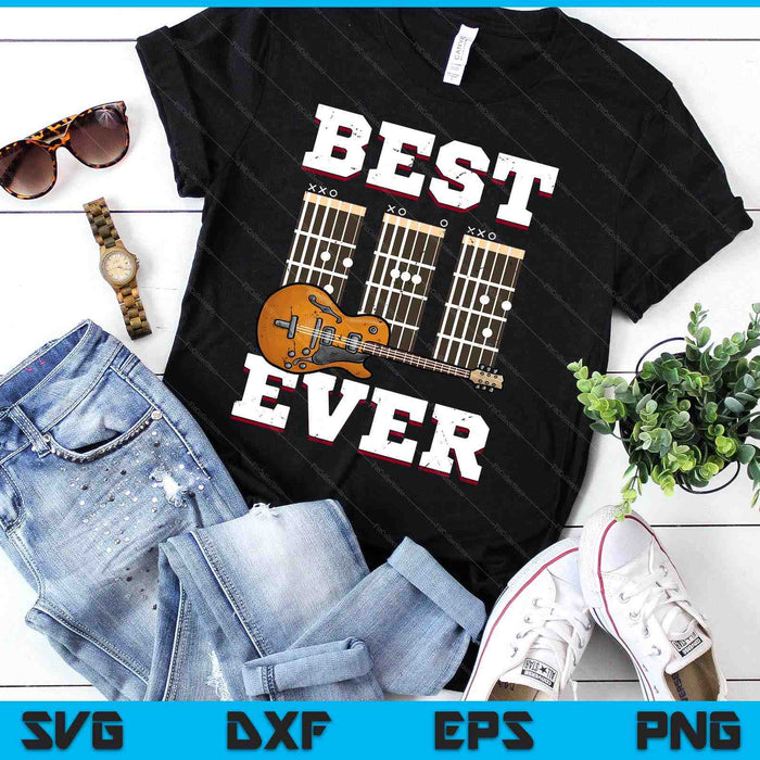 Best Dad Ever Guitarist Fathers Day Guitar Player Dad Guitar SVG PNG Digital Cutting Files