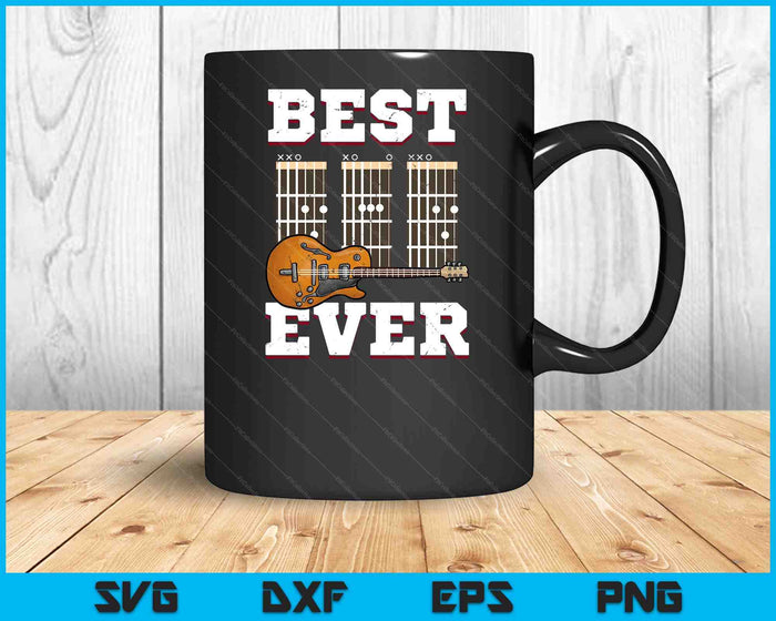 Best Dad Ever Guitarist Fathers Day Guitar Player Dad Guitar SVG PNG Digital Cutting Files