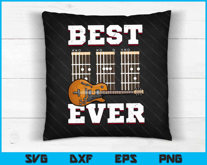 Best Dad Ever Guitarist Fathers Day Guitar Player Dad Guitar SVG PNG Digital Cutting Files