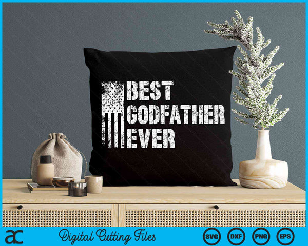 Best Godfather Ever American Flag Vintage Father's Day SVG PNG Digital Cutting File