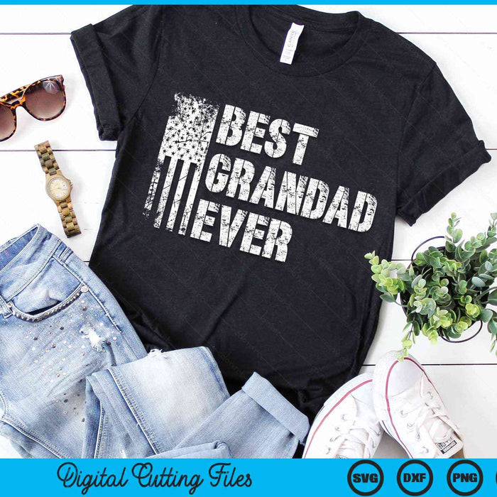 Best Grandad Ever American Flag Vintage Father's Day SVG PNG Digital Cutting File