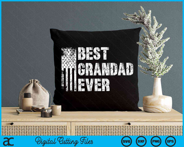 Best Grandad Ever American Flag Vintage Father's Day SVG PNG Digital Cutting File