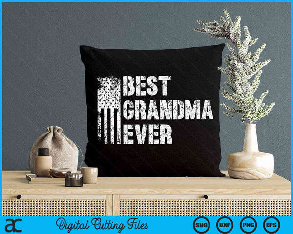 Best Grandma Ever American Flag Vintage Mother's Day SVG PNG Digital Cutting File