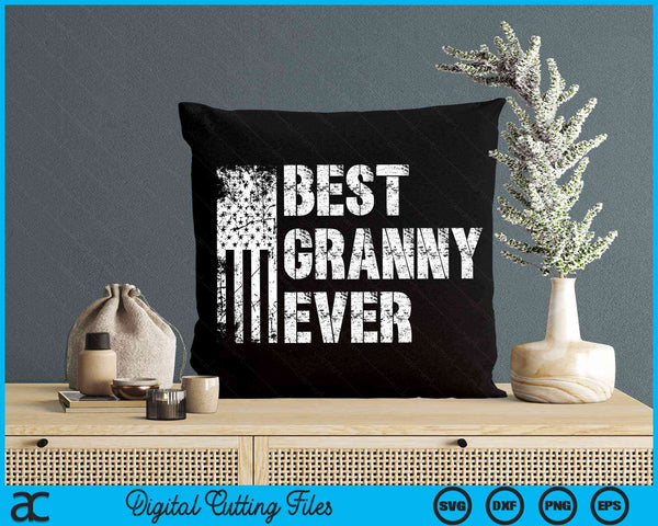 Best Granny Ever American Flag Vintage Mother's Day SVG PNG Digital Cutting File