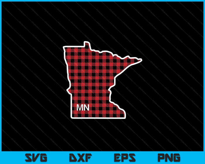 Best Minnesota Buffalo Plaid MN State Outline SVG PNG Digital Cutting Files