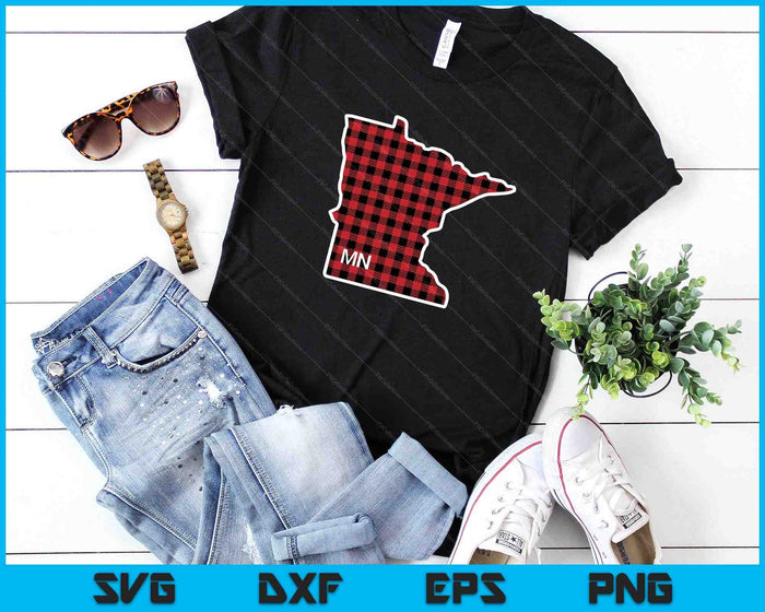 Best Minnesota Buffalo Plaid MN State Outline SVG PNG Digital Cutting Files