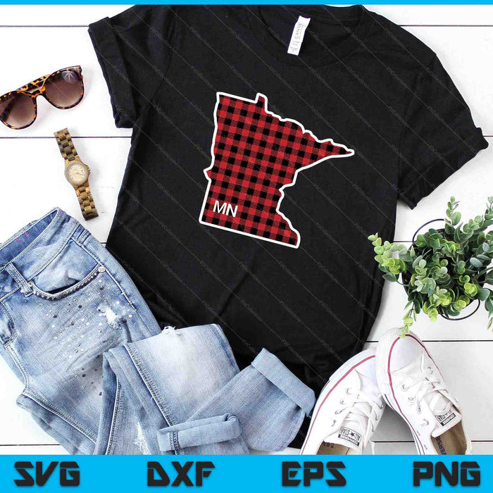 Best Minnesota Buffalo Plaid MN State Outline SVG PNG Digital Cutting Files