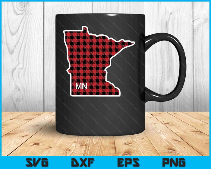 Los mejores archivos de corte digital Minnesota Buffalo Plaid MN State Outline SVG PNG