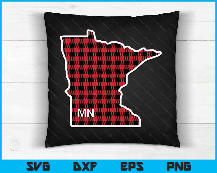 Best Minnesota Buffalo Plaid MN State Outline SVG PNG Digital Cutting Files