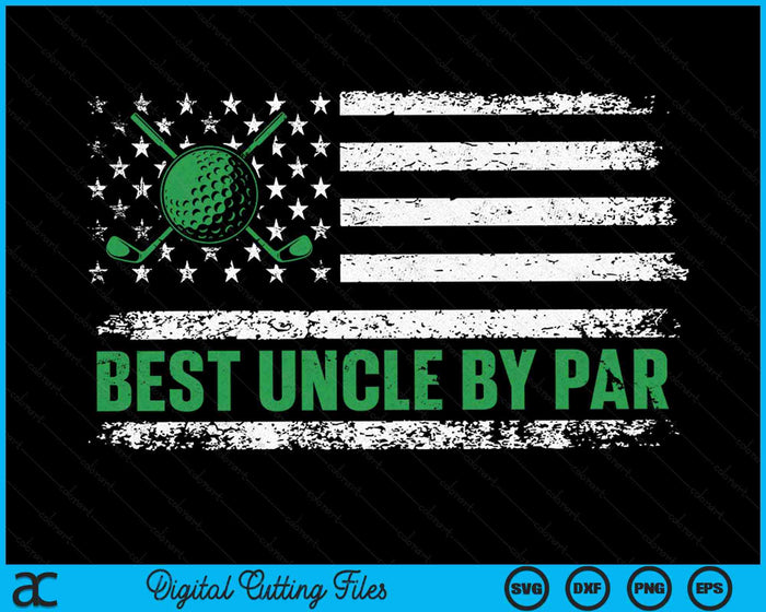 Beste oom door par USA Amerikaanse vlag golfliefhebber SVG PNG digitale snijbestanden